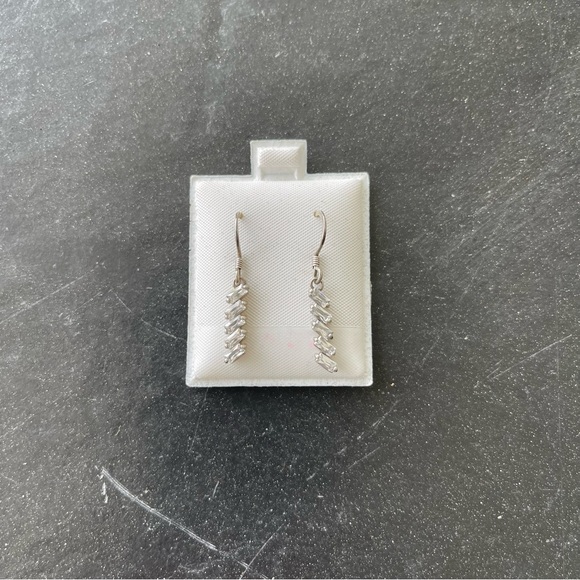 Sterling silver 925 cubic zirconium dangle earrings - Picture 5 of 10